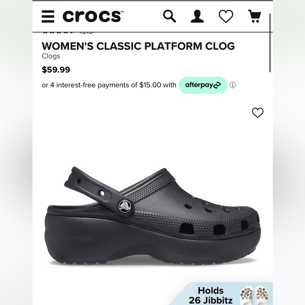Black Platform Crocs